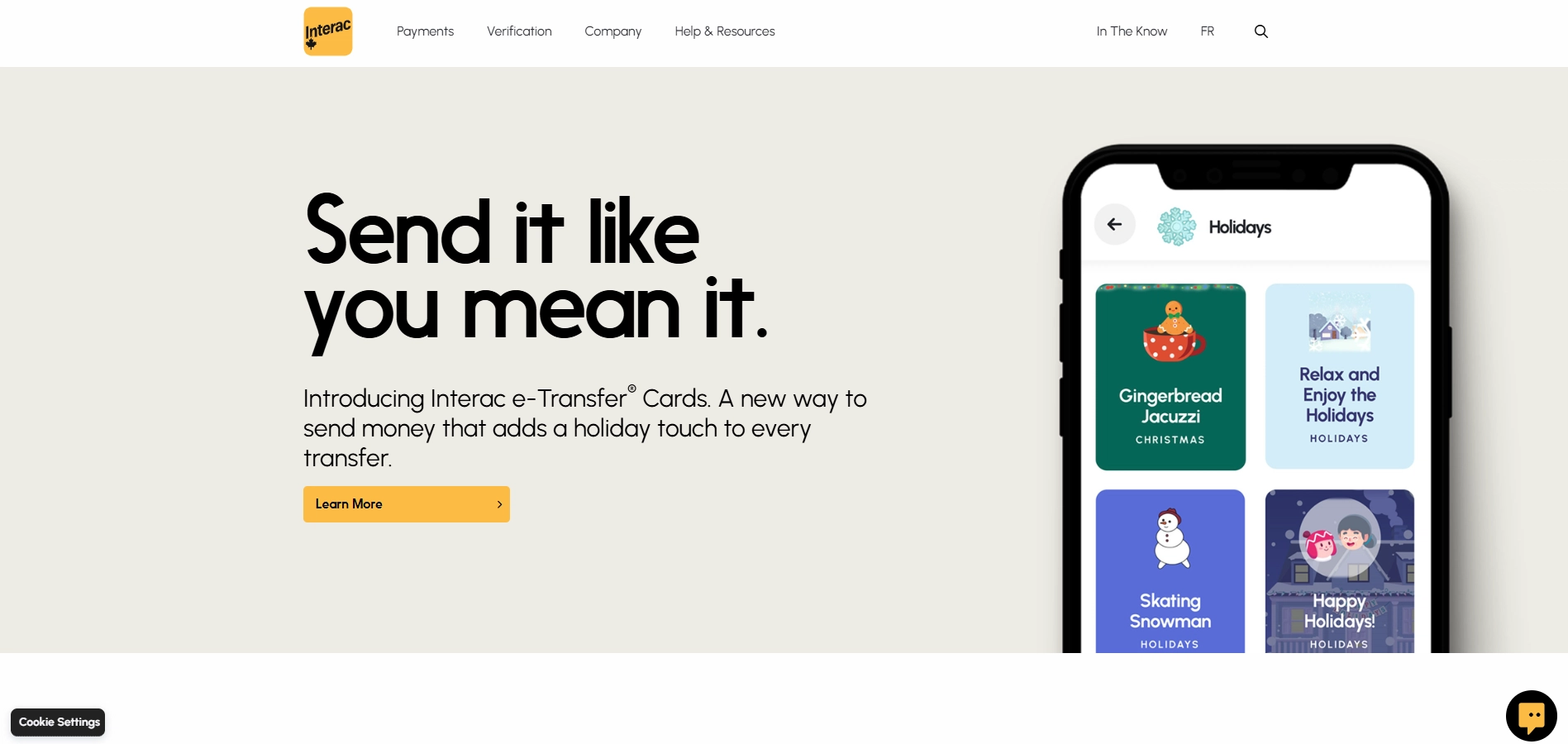 Secure digital payments using Interac direct from chequing or savings accounts